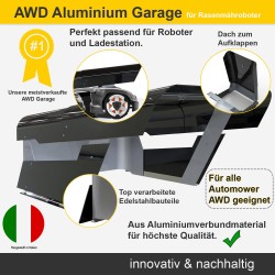 Aluminium und Edelstahl Garage speziell für Husqvarna Automower 435x AWD u. 535x AWD