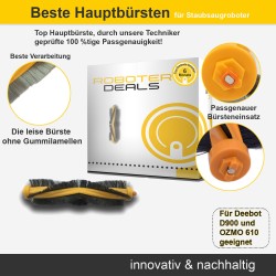 Hauptbürste mit Borsten (1 Stück) für Ecovacs Deebot 900 u. D900 Saugroboter