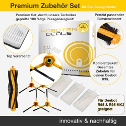 Zubehör Set (Ersatzteile) für Ecovacs Deebot R95 (passend DR95-KTA) - 3x Fi, 4x Sb, 1x Hb