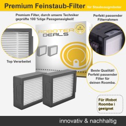 Feinstaubfilter, Ersatzfilter, Filter (2 Stück) für iRobot Roomba i3, i3+ und i4+