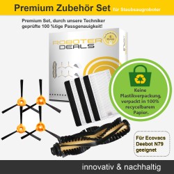 Zubehör Set (Ersatzteile) für alle Ecovacs Deebot N79 Modelle (1x Hauptbürste, 4x Filter, 4x Seitenbürste)