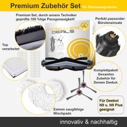 Zubehör Set (Ersatzteile) für Ecovacs Deebot N9 Plus (2x Filter, 2x Pad, 1x Hauptbürste, 2x Seitenbürste)
