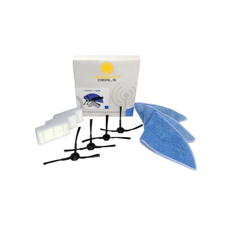 Zubehör XXL Set für ILIFE / ZACO V5 Pro, V5x (3x Filter, 4x Seitenbürste, 3x Filter) Zubehör XXL Set für ILIFE / ZACO V5 Pro, V5x (3x Filter, 4x Seitenbürste, 3x Filter)