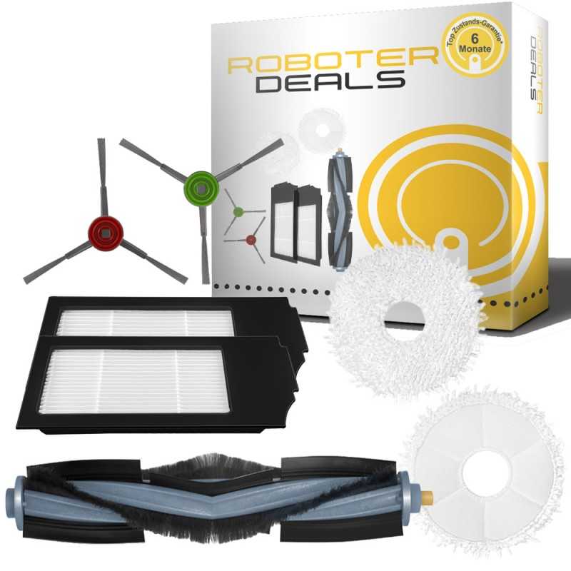 Zubehör Set, Ersatzteile Kit für Ecovacs Deebot X1 OMNI u. X1 Plus (1x Hauptbürste, 2x Seitenbürste, 2x Pad, 2x Filter) Zubehör Set, Ersatzteile Kit für Ecovacs Deebot X1 OMNI u. X1 Plus (1x Hauptbürste, 2x Seitenbürste, 2x Pad, 2x Filter)