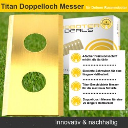Titanbeschichtete Edelstahlmesser, Rasier-Klingen, Ersatzmesser (12 Stück) 0,7 mm mit Doppelloch für alle Landroid