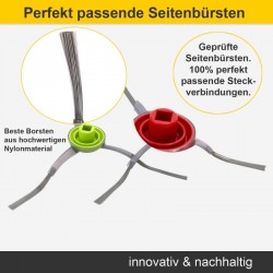 Zubehör Set, Ersatzteile für Ecovacs Deebot N10, N10 Plus (1x Hauptbürste, 2x Pad, 2x Filter, 2x Seitenbürste)