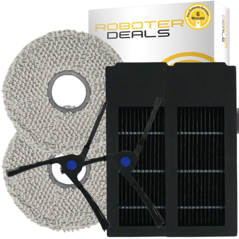 Zubehör Set, Ersatzteile für Ecovacs Deebot X2 OMNI (2x Seitenbürste, 2x Pad, 2x Filter) Zubehör Set, Ersatzteile für Ecovacs Deebot X2 OMNI (2x Seitenbürste, 2x Pad, 2x Filter)