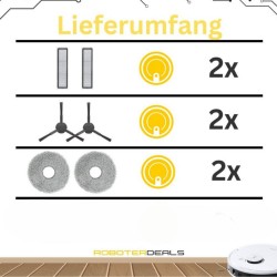 Zubehör Set, Ersatzteile für Dreame L20 Ultra (2x Filter, 2x Seitenbürste, 2x Pad)